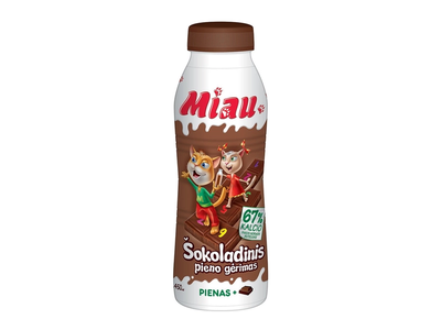 Šokoladinis pieno gėrimas MIAU, 2,6 % rieb., sterilizuotas, 450 ml