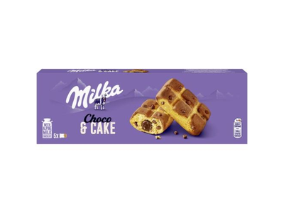 Biskvitiniai pyragaičiai MILKA su pieninio šokolado gabalėliais ir šokoladu, 175g