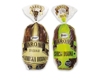 BARONŲ raik.švies. arba ŠVIESIOJI KAIMIŠKA duona, 700 g, 800 g