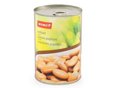 Sviestinės pupelės RIMI, 400 g / 250 g