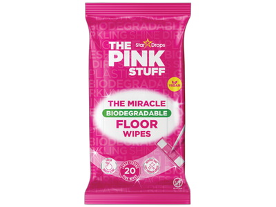 Bilogiškai skaidžios drėgnos Servetėlės Floor The Pink Stuff 20vnt. The Miracle