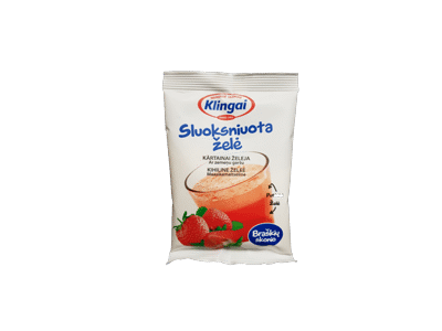 Sluoksniuotas želė desertas, braškių skonio, 80 g
