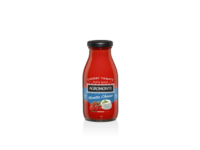 Makaronų padažas su vyšniniais pomidorais ir rikotos sūriu AGROMONTE, 260 g