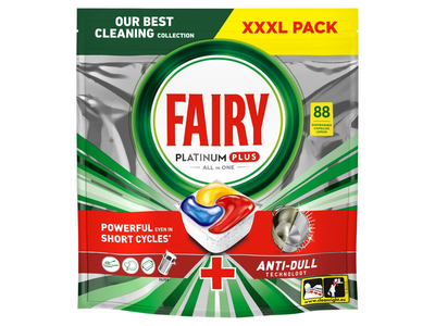 Automatinių indaplovių kapsulės FAIRY Platinum+ Lemon, 88vnt