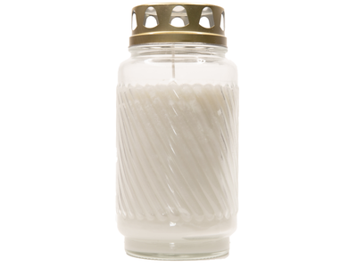 Žvakė, kapų Latern, užpilta/stikle, D 9,4 cm, H 21,5 cm, 100 h, vnt.