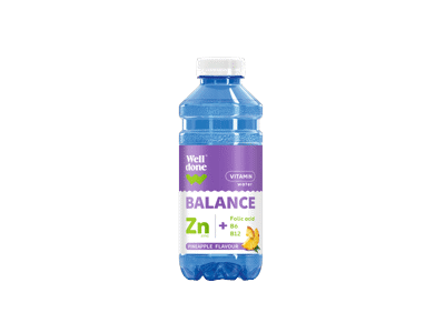 Vitaminizuotas gėrimas WELL DONE ananasų skonio, 600 ml