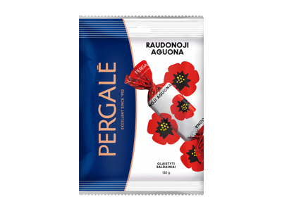 Šokoladiniai saldainiai PERGALĖ RAUDONOJI AGUONA, 130 g