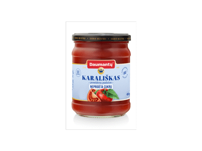 DAUMANTŲ KARALIŠKAS pomidorų padažas be pridėtinio cukraus, 480 g
