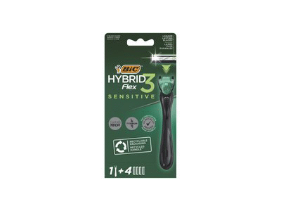 Vyriškas sisteminis skustuvas BIC FLEX3 HYBR.SENSIT., 2galv., 1 vnt.