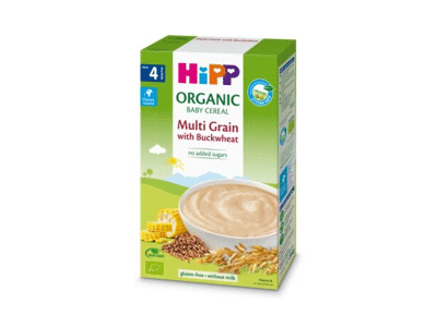 Ekologiška įvairių grūdų košė HIPP su grikiais (nuo 4 mėn.), 200 g