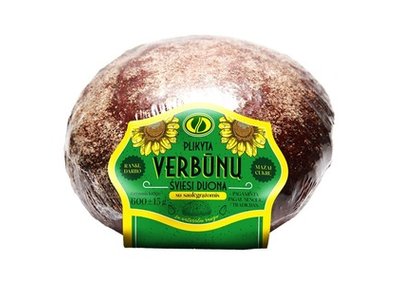 VERBŪNŲ šviesi plikyta duona su saulėgrąžomis, 600 g