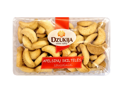 DZŪKIJOS sausainiai APELSINO SKILTELĖS, 250 g