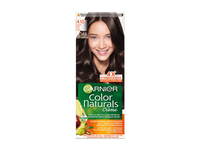Garnier Color Naturals 4.12, ledinė ruda. 