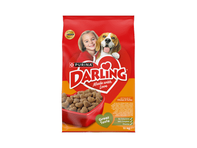 Sausas šunų ėdalas DARLING su paukštiena, 10 kg
