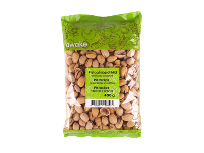 Kepintos ir sūdytos pistacijos AWAKE, 400 g