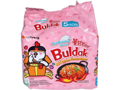 Ramenas SAMYANG, Hot Chicken Carbonara, (5 vnt. x 130 g.), 650 g
