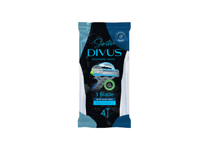 Vyriški vienkartiniai skustuvai DIVUS3, 5 vnt., 4 vnt.