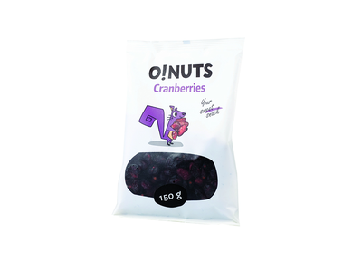 Džiovintos spanguolės O!NUTS, 150 g