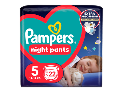 Sauskelnės PAMPERS NIGHT PANTS VP, 5, 22 vnt.