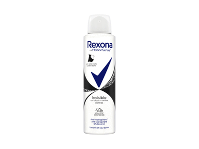 Moteriškas purškiamas dezodorantas REXONA INV.BLACK&WHITE,150