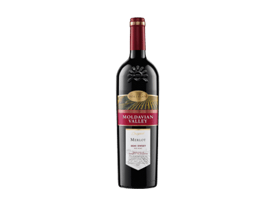 Raudonasis pusiau saldus vynas MOLDAVIAN VALLEY MERLOT, 750 ml