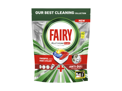 Automatinių indaplovių kapsulės FAIRY Platinum+ Lemon, 40vnt