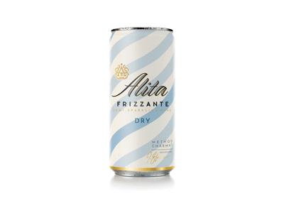 Pusiau putojantis baltasis sausas vynas ALITA FRIZZANTE, 200 ml