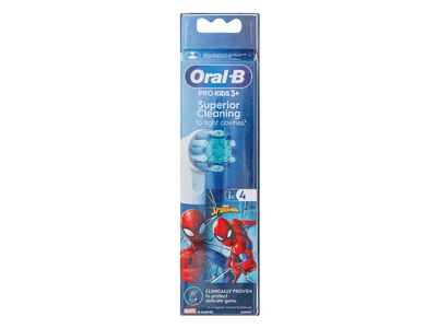 El. dantų šep. galv. ORAL-B SPIDERMAN, 4 vnt.