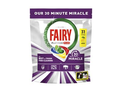 Automatinių indaplovių kapsulės FAIRY Platinum+ Lemon Miracle, 31vnt
