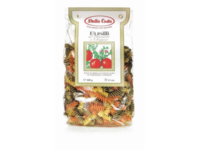 Makaronai DALLA COSTA, fusilli su pomidorais ir raudonėliu, spalvoti, 500 g