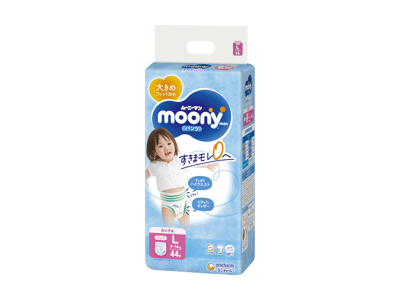 MOONY sauskelnės-kelnaitės mergaitėms Airfit L 9-14kg 44 vnt.