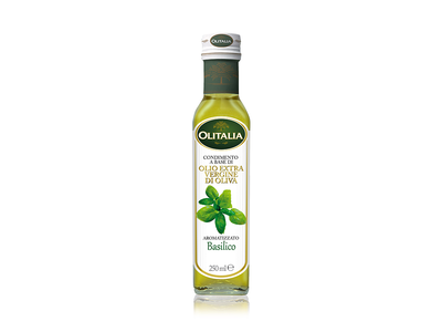 Alyvuogių aliejus OLITALIA, Extra Virgin, su baziliku, 250 ml