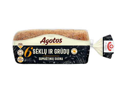 AGOTOS 6 sėklų ir grūdų sumuštinių duona, 470 g