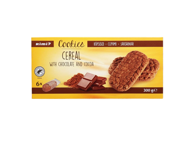 Grūd. sausainiai su šok. ir kakava RIMI, 300g
