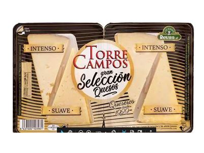 Avių ir karvių pieno sūris TORRE CAMPOS, pjaustytas, 39% rieb., 170g