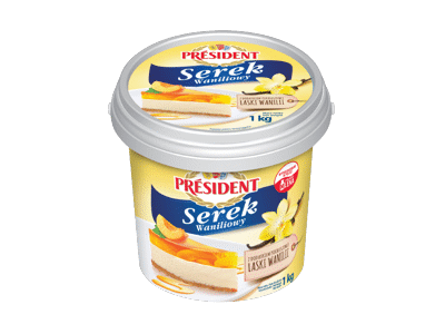 Vanilinė varškė PRESIDENT, 6,5 % rieb., 1 kg