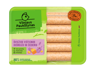 Šviežios vištienos dešrelės su čederiu, 400 g