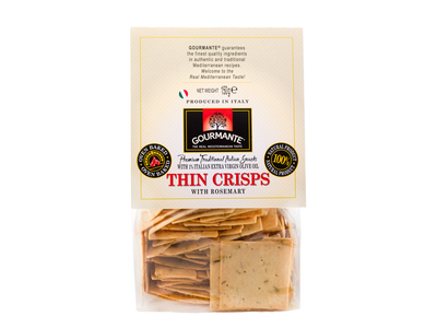 Krekeriai Thin Crisps GOURMANTE, su rozmarinais, 150 g
