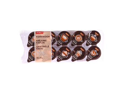 Grietinėlė kavai RIMI, 10 % rieb., 10 x 10 g
