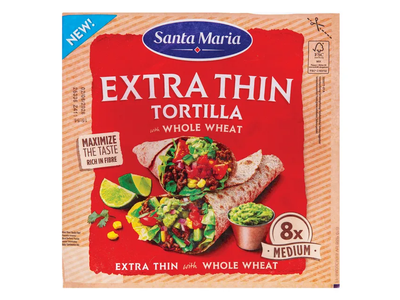 Plonos visų grūdo dalių kvietinės tortilijos SANTA MARIA, (8 vnt.) 240g