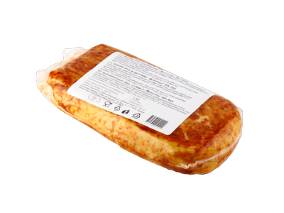 Rūkytas sūris MEDŽIOTOJŲ, su raudonais pipirais, vakuume, 45% RSM, ~1 kg