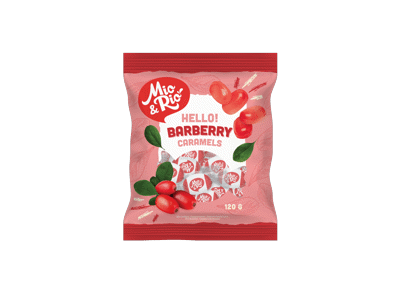 Raugerškių skonio MIO&RIO saldainiai, 120 g