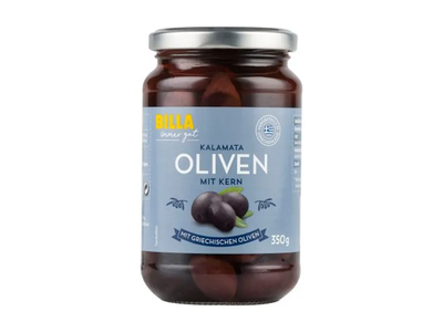 Juodosios alyvuogės BILLA KALAMATA, 355 g
