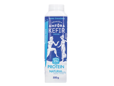 Kefyro gėrimas „GRAIKIŠKA AMFORA PROTEIN“ 2% rieb., 500 g