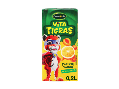 Įvairių vaisių sulčių gėrimas ELMENHORSTER VITA TIGRAS, 200 ml