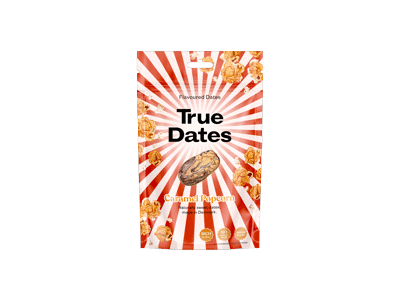 Džiovintos datulės TRUE DATES, karamel. spragėsių sk., 100 g