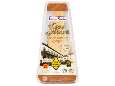 Kietasis sūris Grana Padano LATTERIA SORESSINA, brandintas ne mažiau kaip 16 mėn., PDO, 200 g
