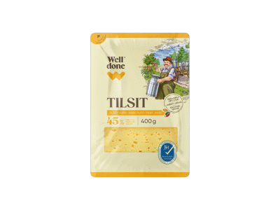 TILŽĖS sūris WELL DONE (riekėlės), 45 % rieb. s. m., 400 g