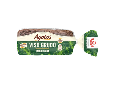 Viso grūdo tamsi duona su raugu AGOTOS, 600 g
