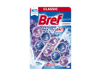 WC valiklis-gaiviklis BREF POWER AKTIV LAVENDER; 2 x 50 g, 100 g